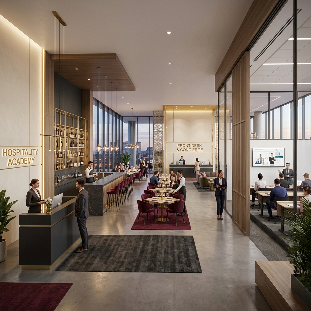 Premium concept visualization of IHA Vietnam flagship hospitality training HQ